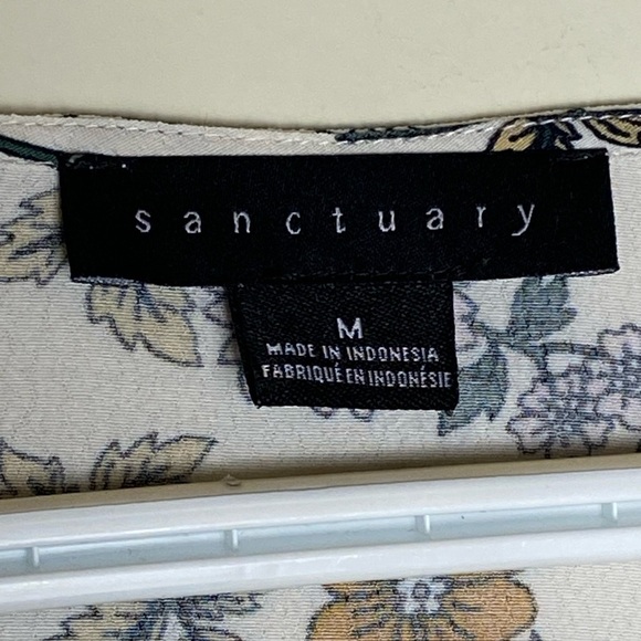 Sanctuary Womens Tilly Floral Print Flounce Sleeves Blouse Size Medium - Picture 4 of 10